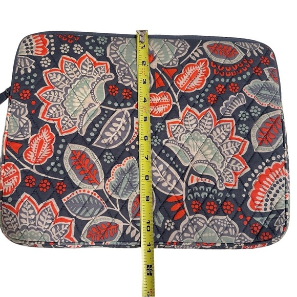 3x25* Vera Bradley Laptop Padded Sleeve Nomadic Floral 11x14” Mint Coral Grey - Picture 9 of 12